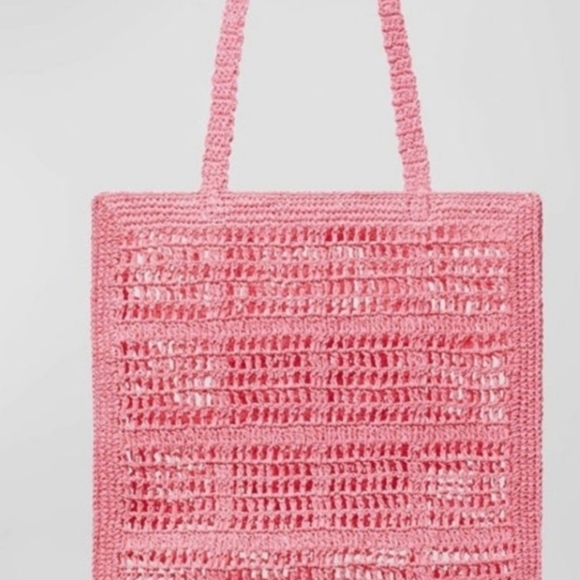 🔥Tory Burch 'ELLA' pink raffia tote bag    NEW! 🔥 - Picture 5 of 9